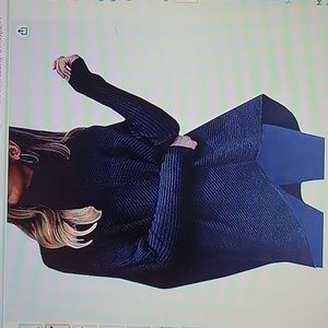 Anrabess Black Turtleneck Long Batwing slv asymmetric pullover sweater XS New …